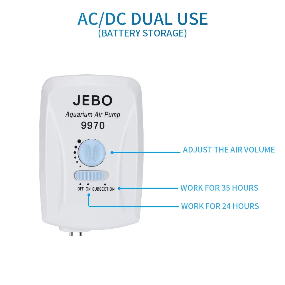 JEBO 9950/9970 AC/DC Air pump Aquarium ACO for fish tank Battery Pump