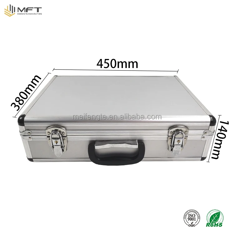 Carry on Hard Aluminum Case Gray color Box Suitcase with custom foam for Medical devices or other devices