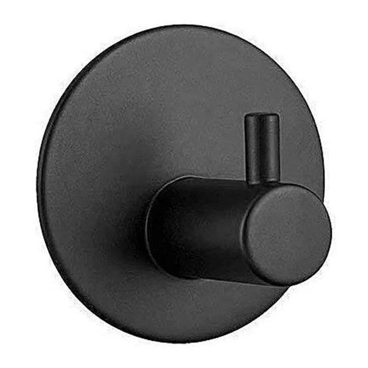 High Quality Matte Black Stainless Steel Self Adhesive No Drilling Heavy Duty Coat Towel Clothes Robe Hooks