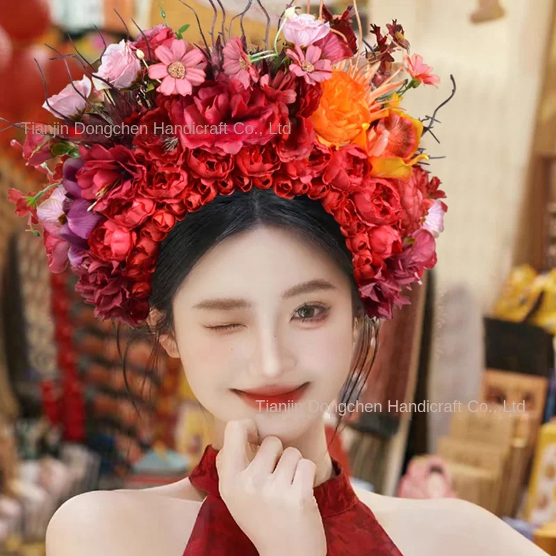Xunpu Y02 Quanzhou Antique Hanfu Hair Accessories Hairpin Flower Headwear for Photo Studio Photography Props Artificial Flowers
