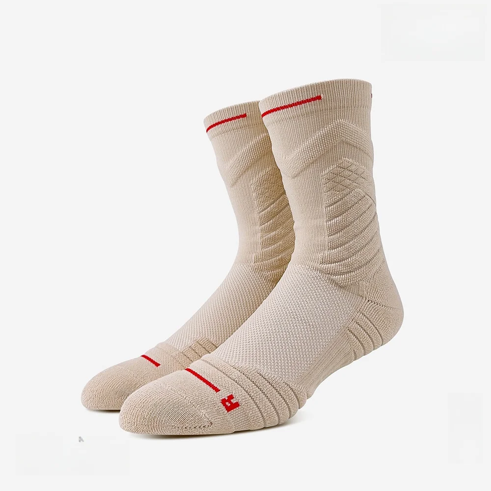 2024 High Quality Custom Knitted Basketball Sports Socks Breathable Design with Logo on Cuff Wholesale