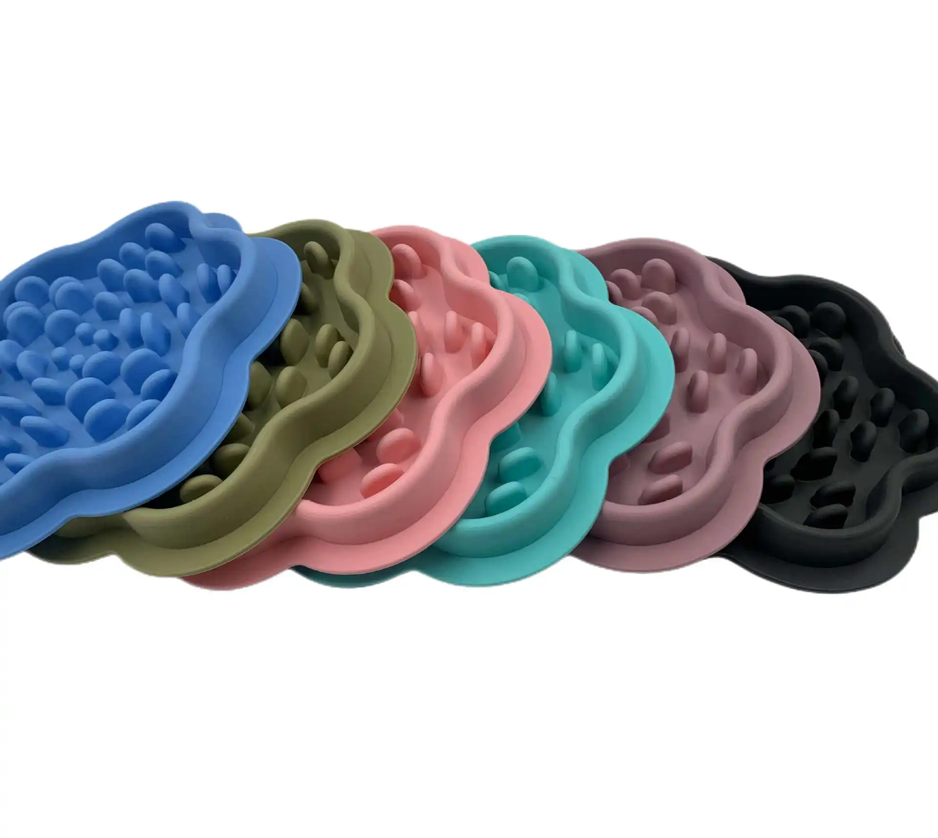 Manufacturer Custom Pet Silicone lick mat Pet dog cat slow feeder dowl mat dog food Collapsible bowl slow feeder dowl