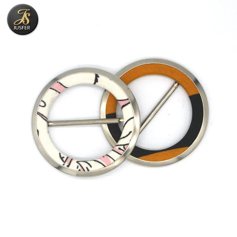 1.5 inch round buckle with ring fabric belt buckle