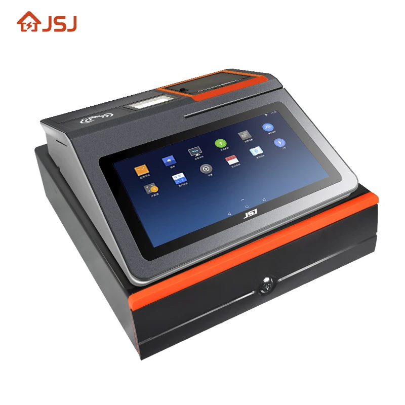 JSJ25 All In One Touch Screen Tablet NFC POS Terminal Compact Touch Cash Register Window Android Point Of Sale Pos System