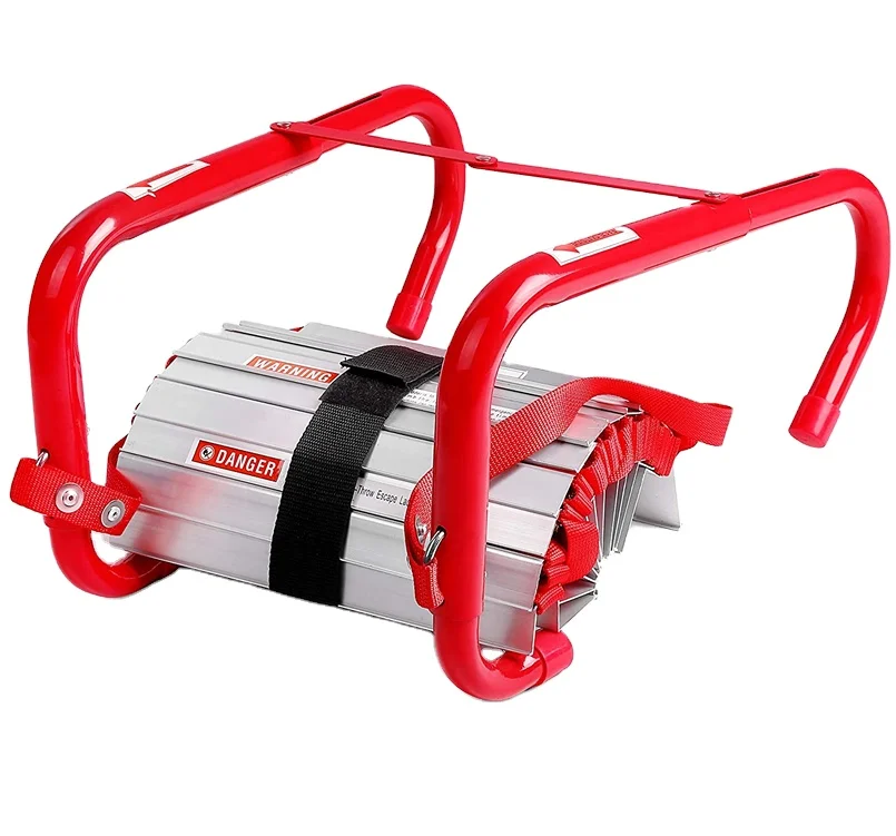 DX-7500 Aluminum Rope Folding Stick Ladder Safety Rope Fire Escape Ladder Truck Ladder