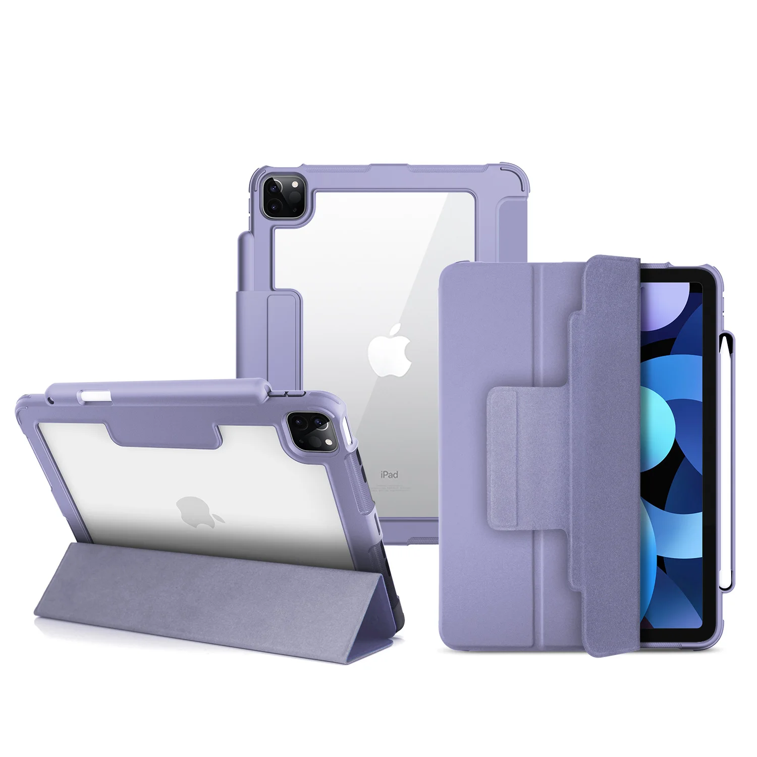 New 11-inch Pencil Holder Magnet Cover Trifold Magic Smart Magnetic Case for iPad pro 11 inch Air 10.9