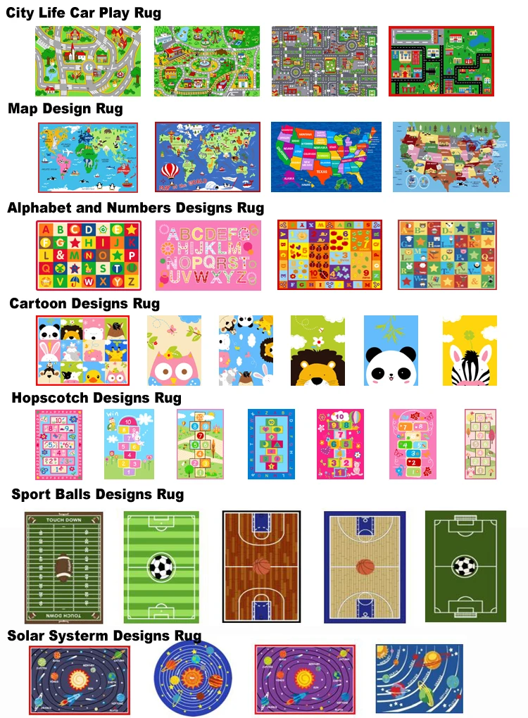 Boy and Girl City Street Map Nursery Bedroom Playroom Classroom Kids Study and Play Rug