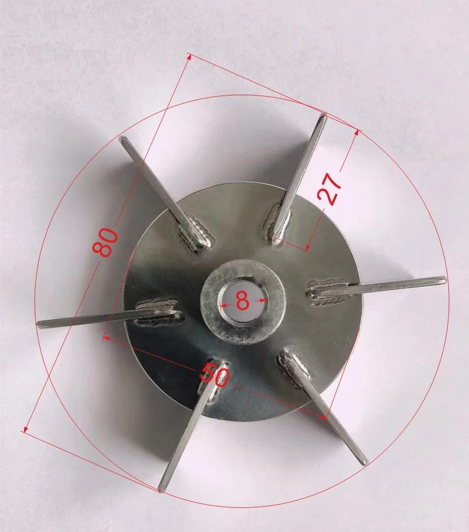 laboratory scale straight flat blade disc rushton turbine mixing impeller