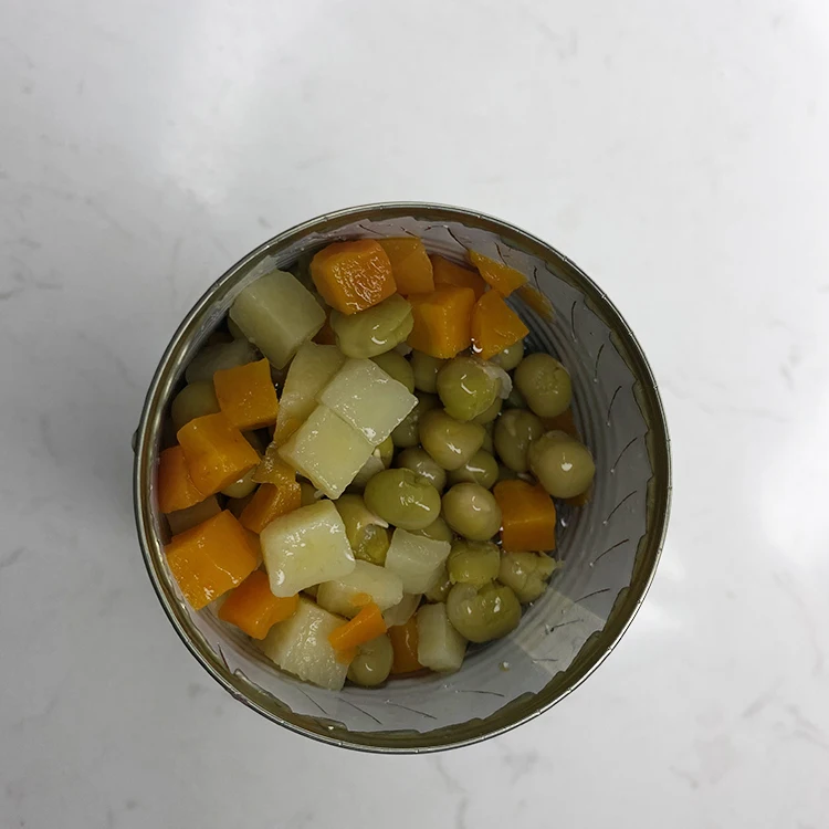 Cheap 400g*24 tin healthy canned potatoes, carrots, mung beans mixed vegetable food