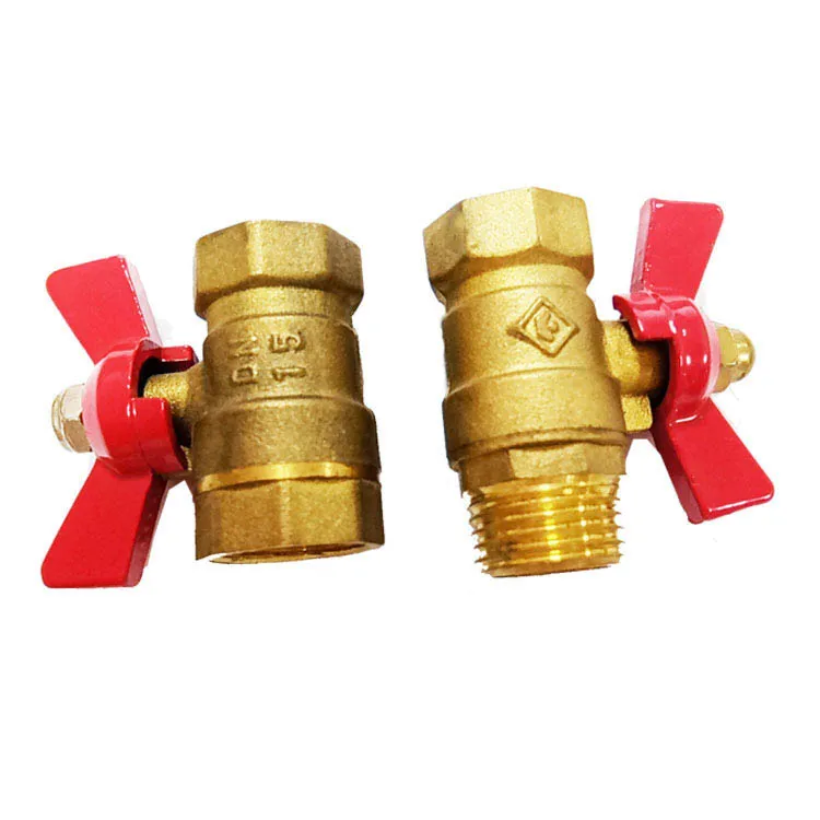 Mini forged DN8-DN15 thread butterfly handle brass ball valve,ball valve butterfly