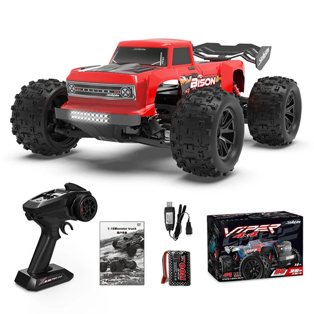 ToyHome 2.4G Hobby Model High Speed 4WD Off Road Alloy Metal Part 35km/H Big Truggy Radio Control 1/16 Electric Car 4X4 RC Truck