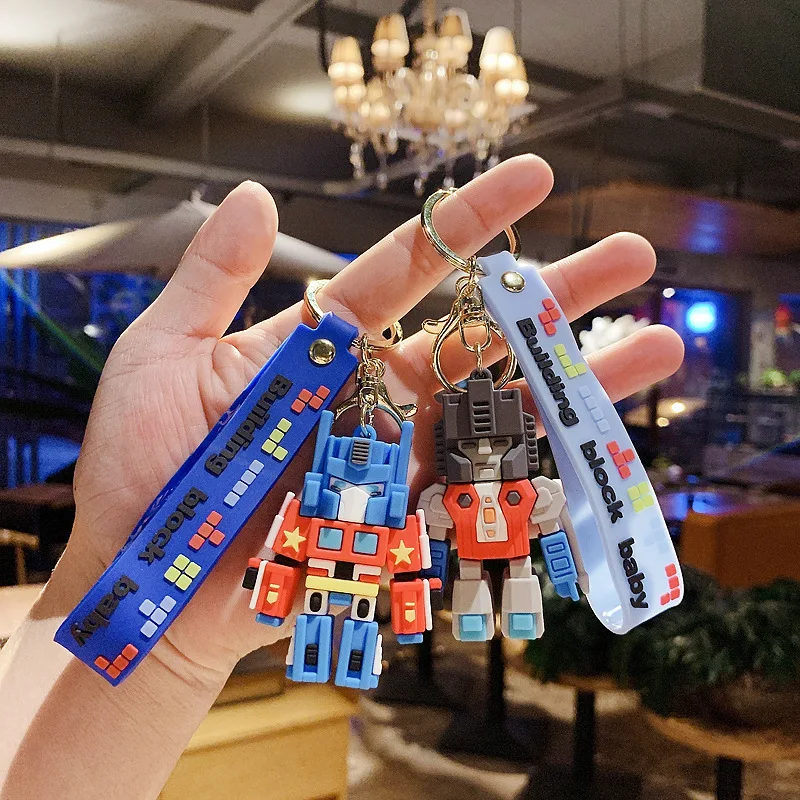 3d Pvc Rubber Cute cartoon Robot Kong Keychain