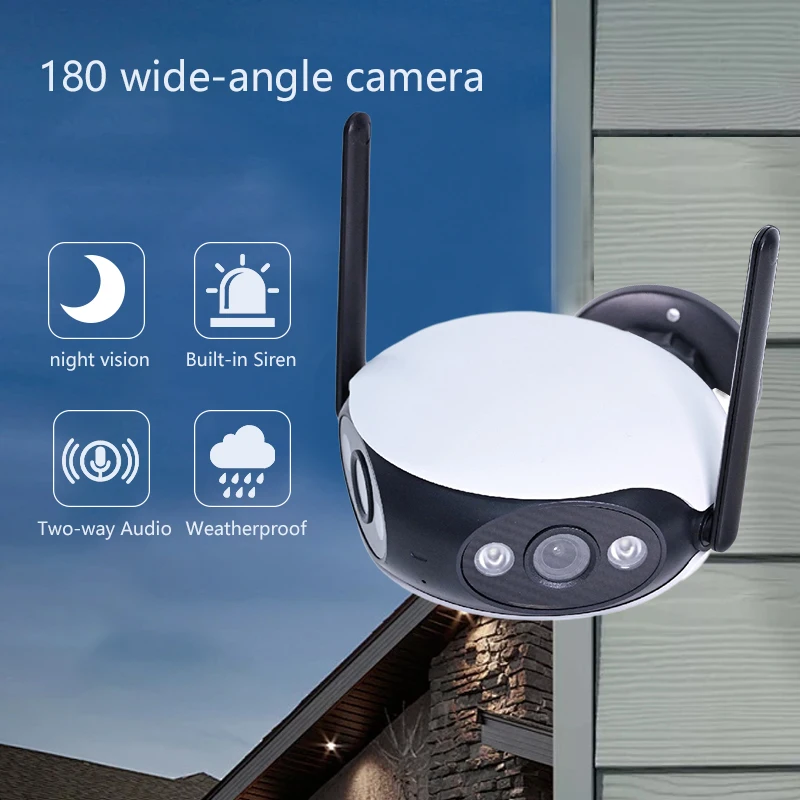 4MP Dual Lens Panoramic Fixed Network Camera Dual lens 180 degree Panoramic Surveillance Cctv Camera Wireless