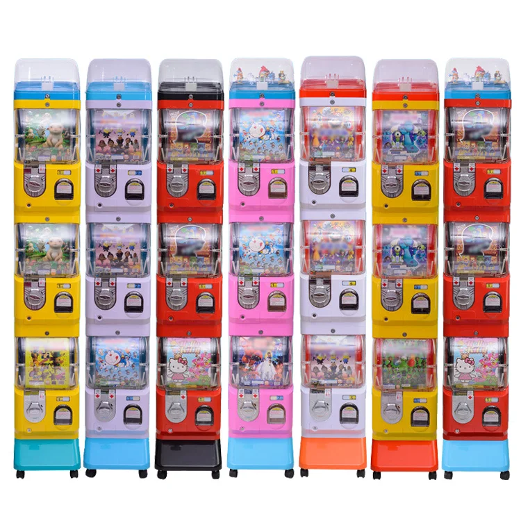 Лидер продаж машина Gacha с монетами трехслойная Gashapon