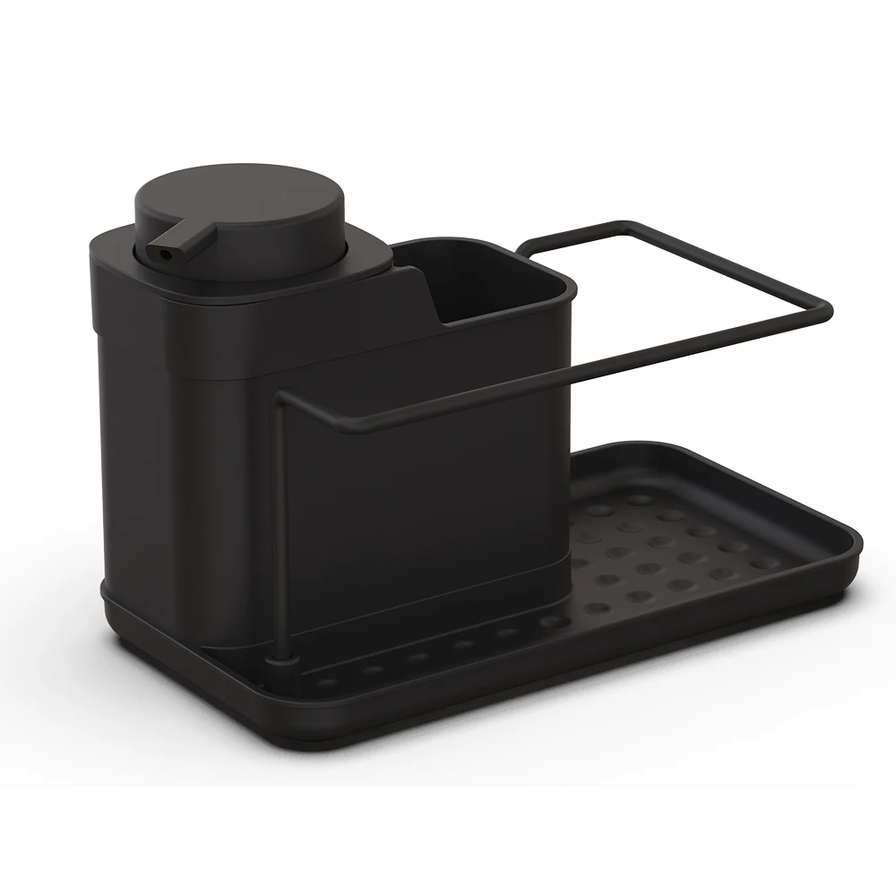 Stainless steel 2 in 1 kitchen dish soap dispenser with and sponge holder