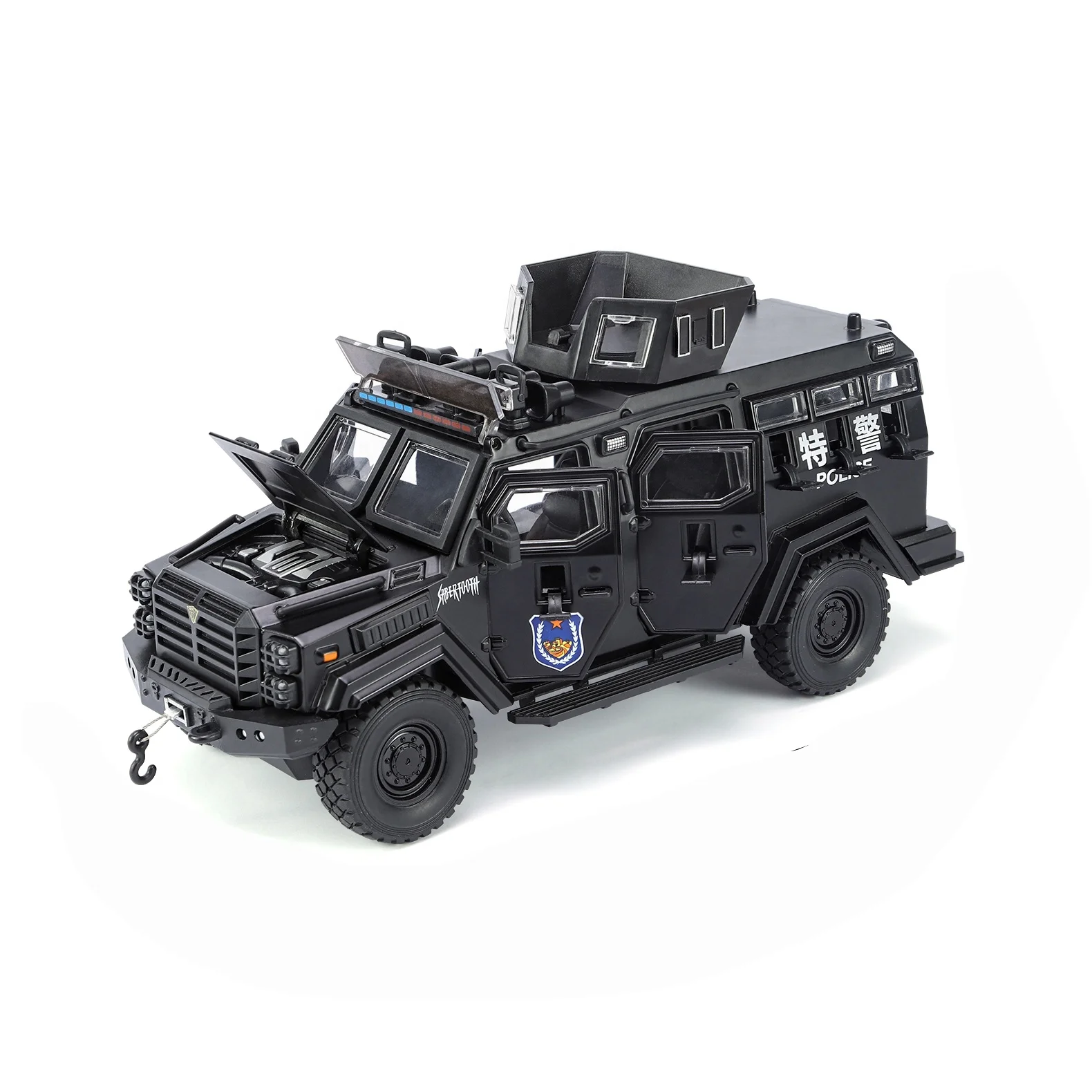 FORD F550 Sabrtooth китайская Полицейская машина модель стимуляции 1/24 масштаба машинки из сплава металлическая игрушка откат звук и свет