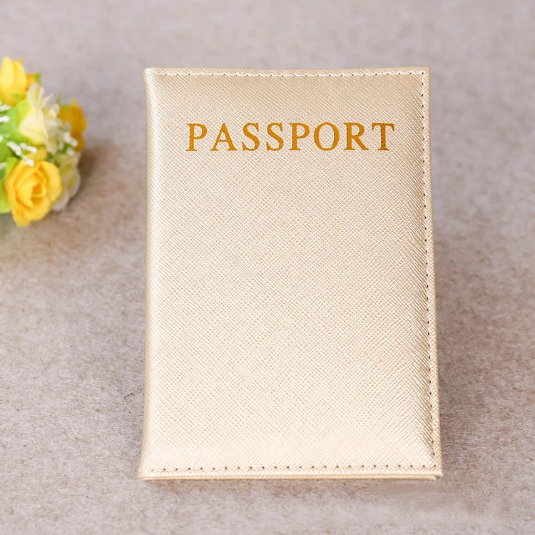 high quality cross grain leather Passport holder custom logo cheap Travel passport case  PU leather passport Sleeve cover