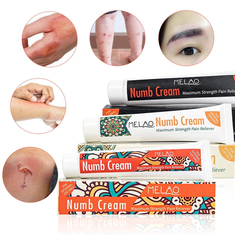MELAO Hot Selling Effective Tattoo Numbing Cream Private Label Painless Eyebrow Microblading Tattoos Numb Numbness Cream