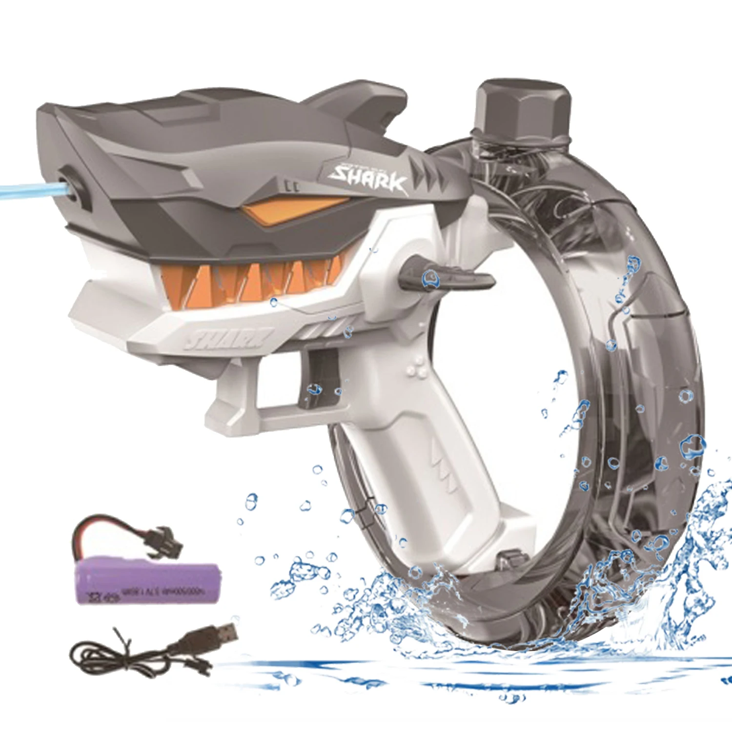 Cool Shark Shape Adult Water Gun Electric Water Gun Up to 32 ft Long Range Automatic Water Gun for Kids