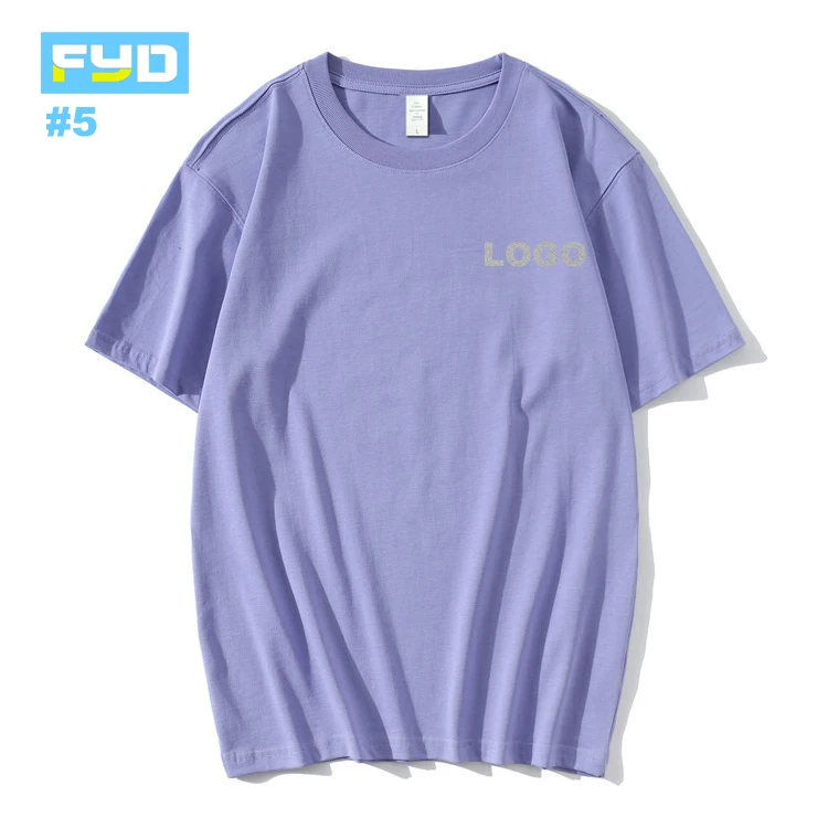 220grams Unisex T shirt  Double yarn 100% Cotton High quality short sleeve S to 5XL Customizable Couple Tops