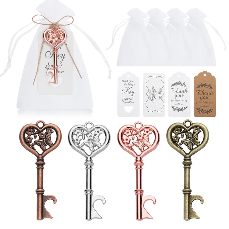 Antique Vintage Metal Key Beer Bottle Opener Keychain Hotel Wedding Party Accessories Souvenir Gift Thank you gifts for guest