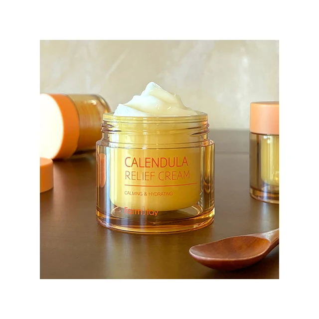 Korean high quality Moisturizing and brightening facial toner Cream Farmstay Calendula Relief Vegan Cream 80ml