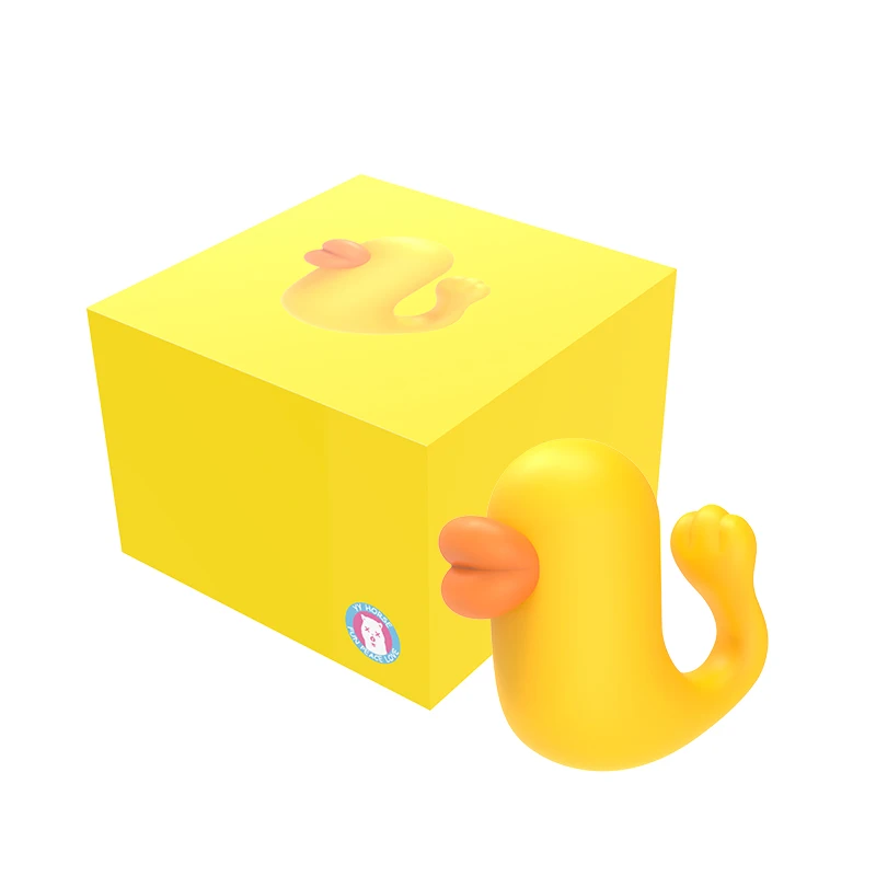 Lovely Little yellow duck Silicone Vibrator Massage G-spot  Sucking Nipple Clitoris G-spot Adult Sex Toy Fingertips jump egg