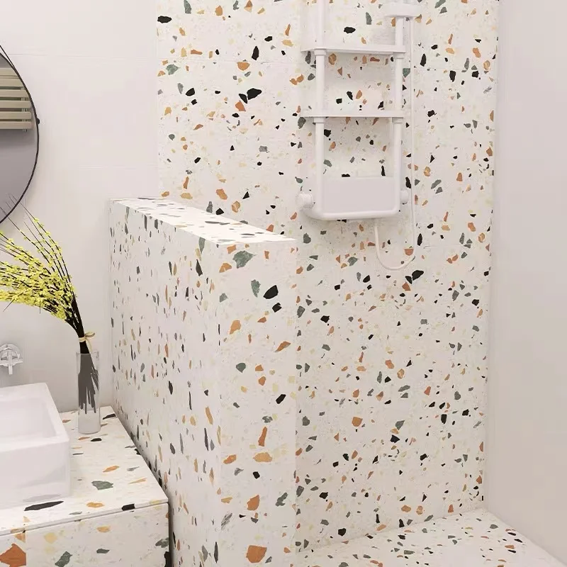 Antique Matte Brick Terrazzo Tile 600x600mm for Restaurant Living Room Balcony Bakery Floor Ceramic Calcium Silicate Wall