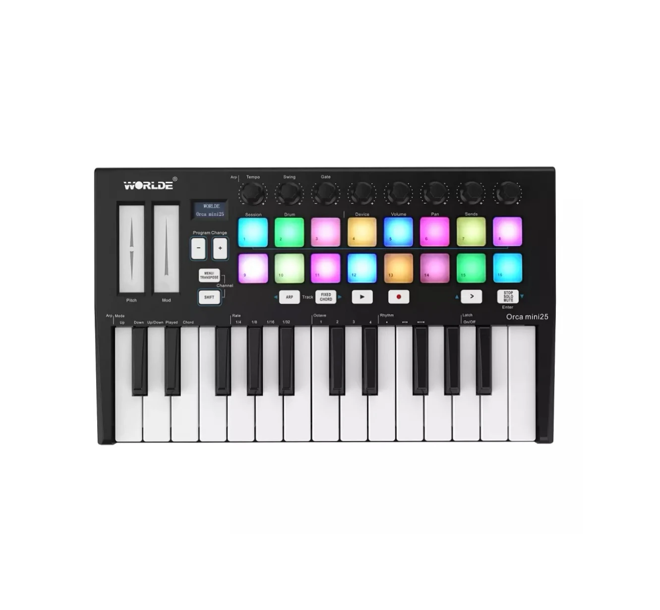 Wrolde Orca Mini25 Midi клавиатура контроллер 25 клавиш usb цифровая аудио музыкальная студия пианино для музыкальных инструментов оптом