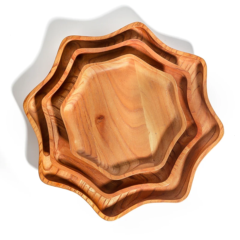 Customer favorite small wooden tray wavy photo prop design woods tray for sale