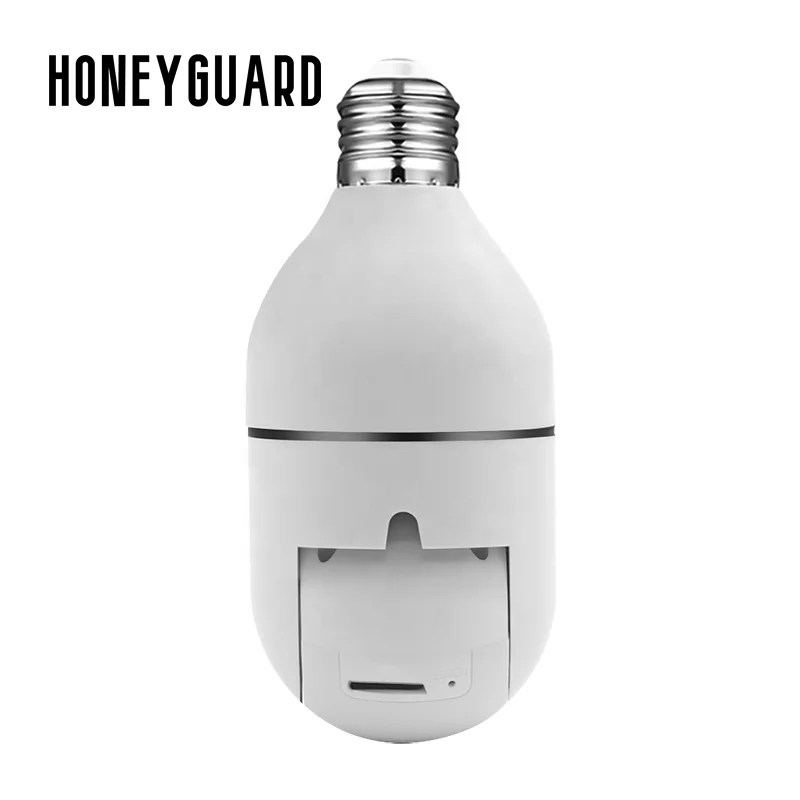 HONEYGUARD SFC03 smart home light bulb lamp wifi 3MP camera 360 Degree pnaoramic wireless IR security VR CCTV camera