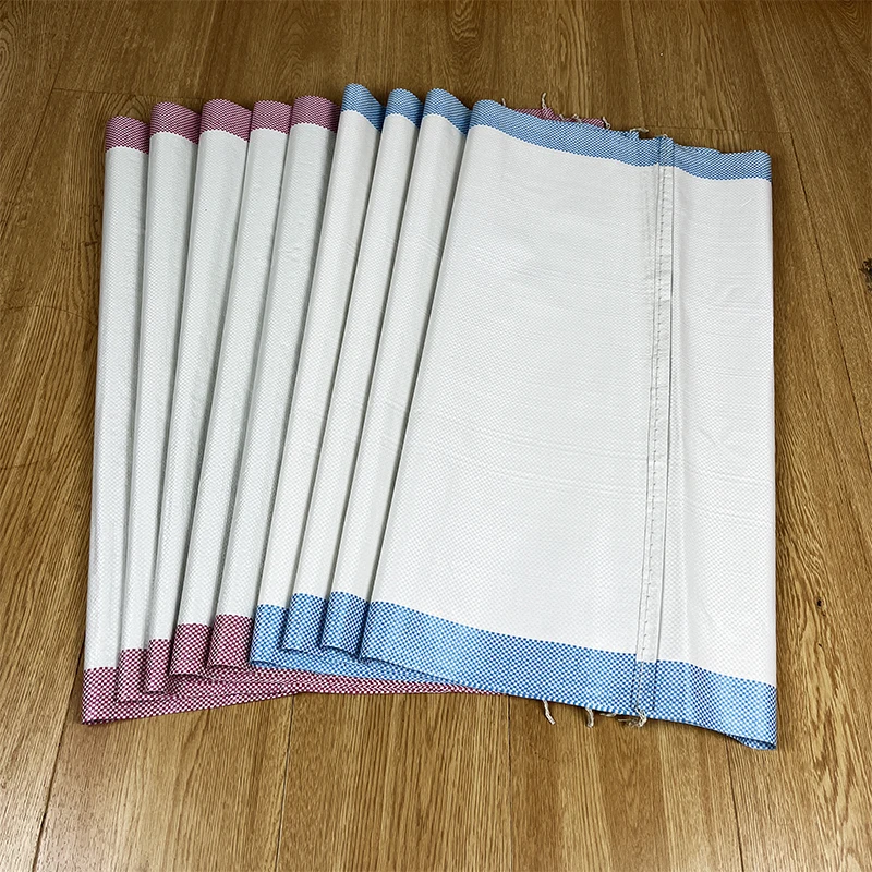 maize packaging 50kg woven bag pp 100 kg white color recycle red blue edge polypropylene bags