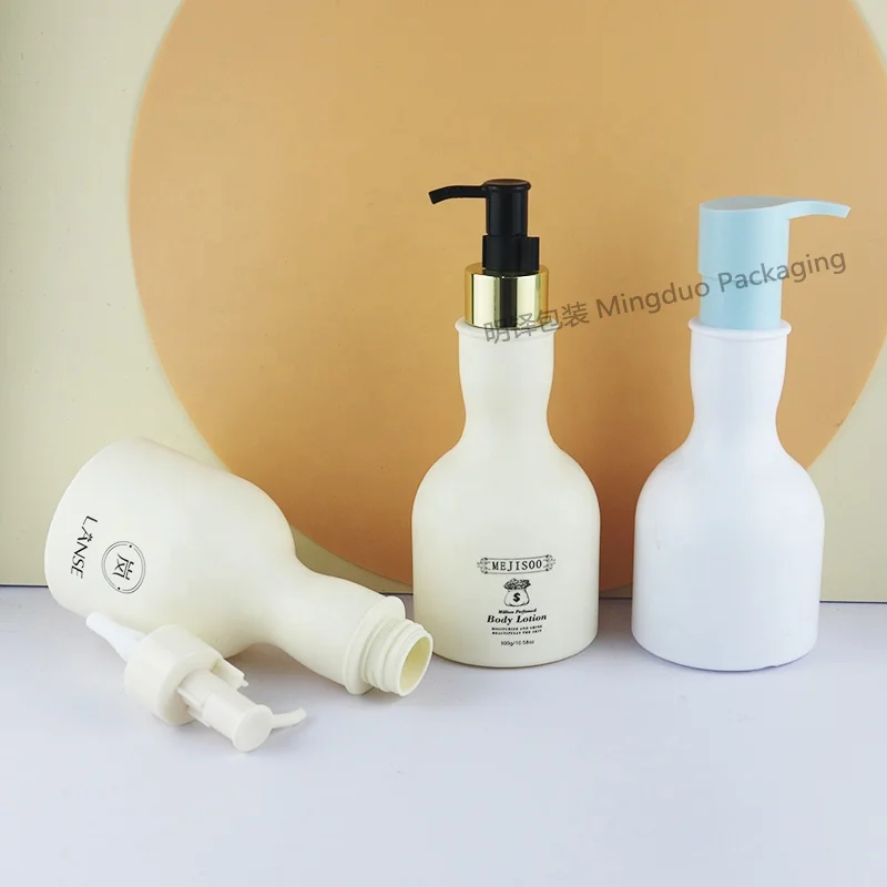 Luxury new skin care packaging set 300ml HDPE plastic body lotion milk emulsion bottle custom cosmetic packaging