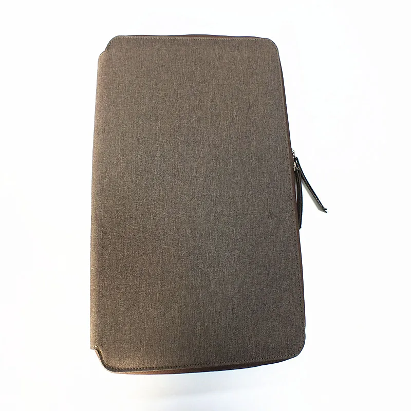 Professional Executive waterproof Business Resume Portfolio Padfolio Organizer with Zipper, Card Holders, Document Folder-Brown