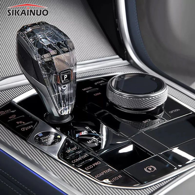 Transparent Lever Crystal Gear Shift Konb 3pcs Auto Tuning Parts Accessories for BMW X3 iX3 X4 F25 F26 G01 G02 G08