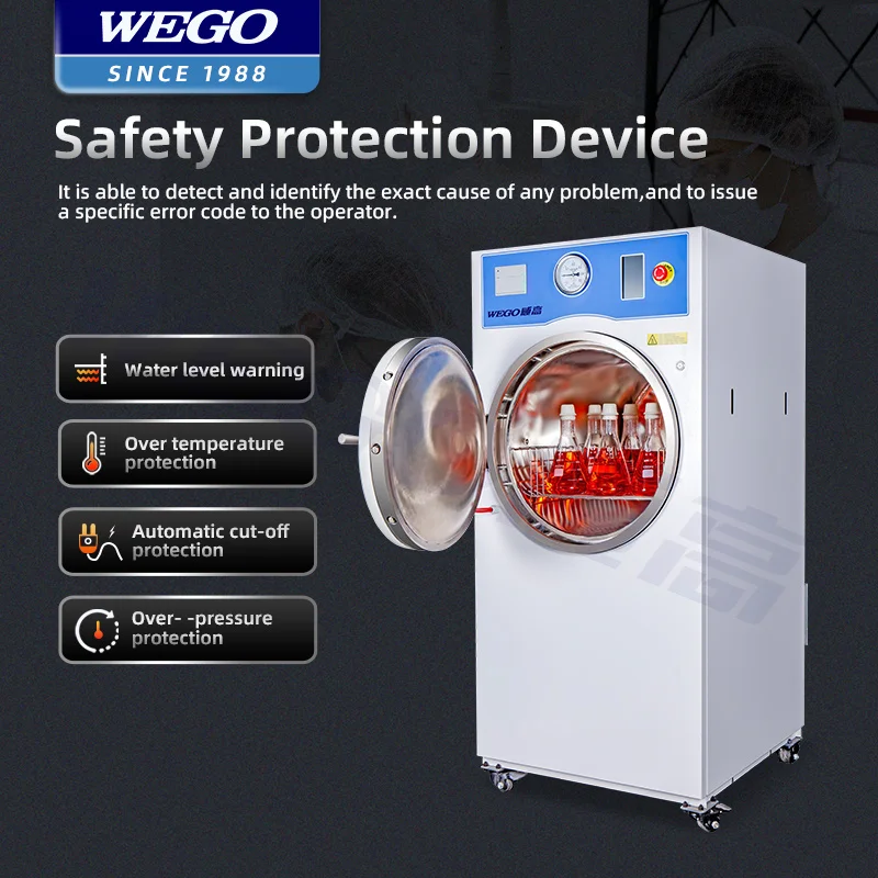 WEGO 80L-300L Laboratory horizontal pulse vacuum steam sterilizer autoclave WIth CE Certificate