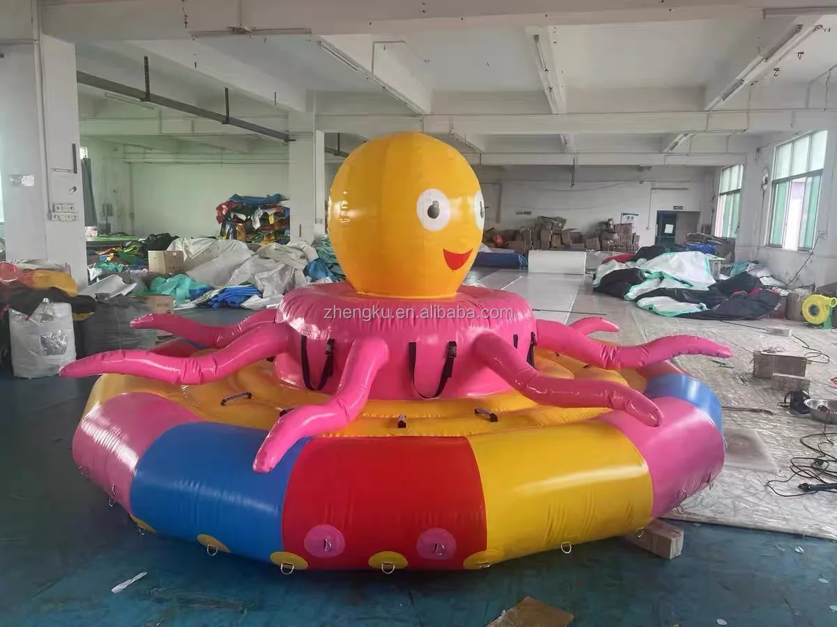 Factory direct outdoor inflatable drag snow whirling octopus game towable boat tube for sale