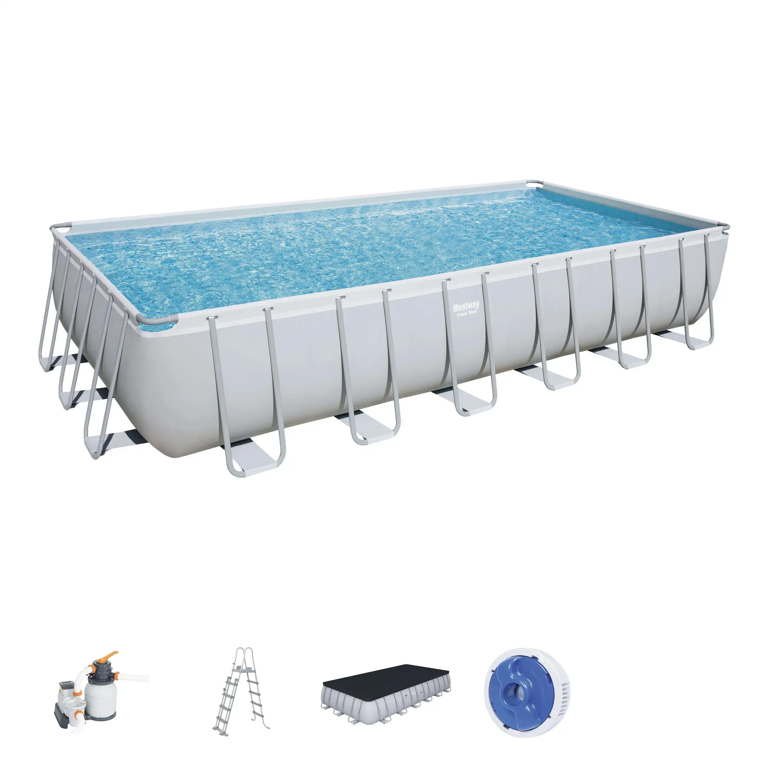 Наземный бассейн Bestway 56475 из стали прямоугольный пластиковый 7 32 м x 3 66 1