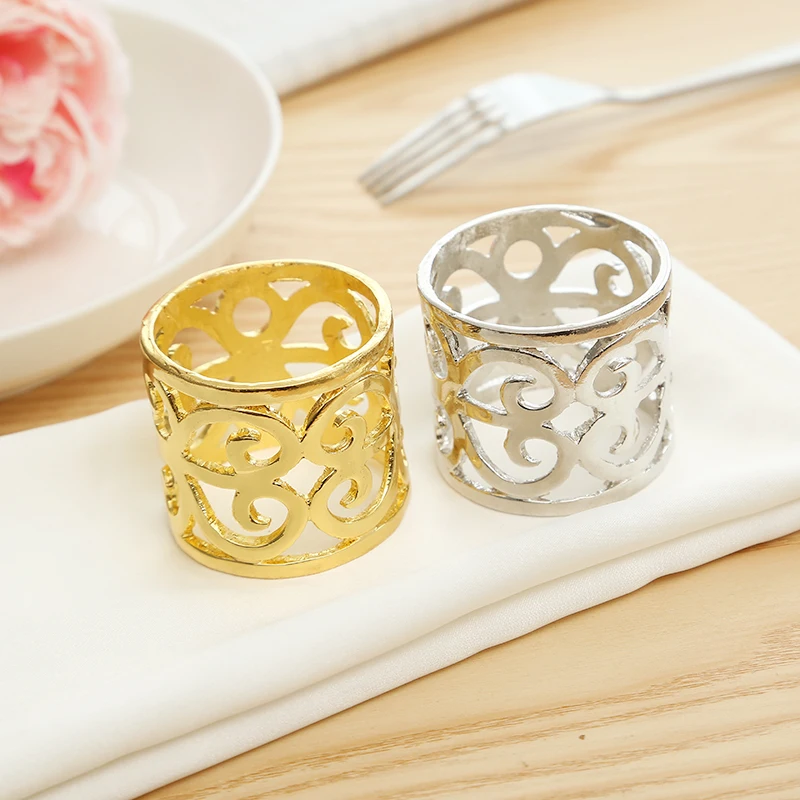 Customized high-quality zinc alloy High-end party hotel wedding Silver gold napkin ring