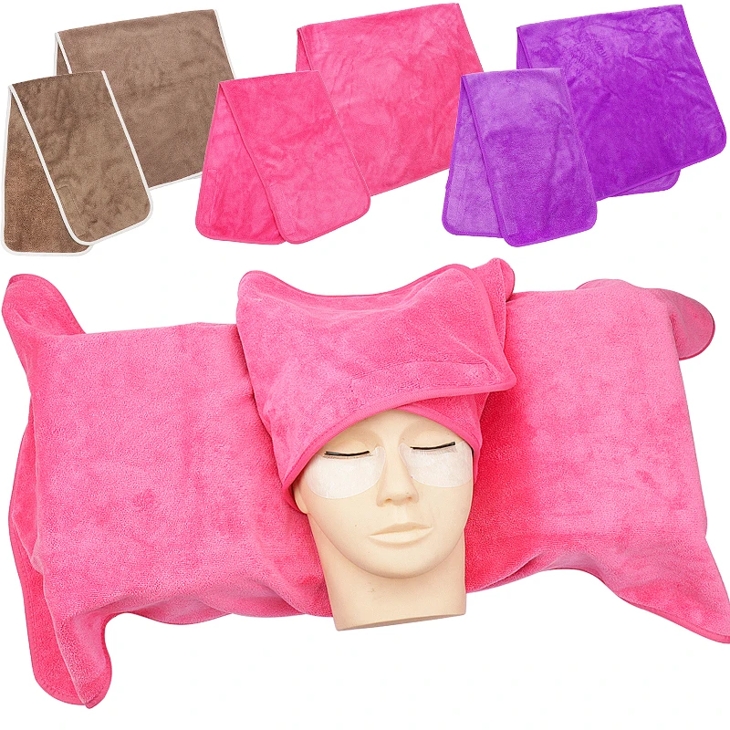 Microfiber  Reusable Eyelash Extension Lash Pillow Headband Turban Towel For Beauty Salon Spa