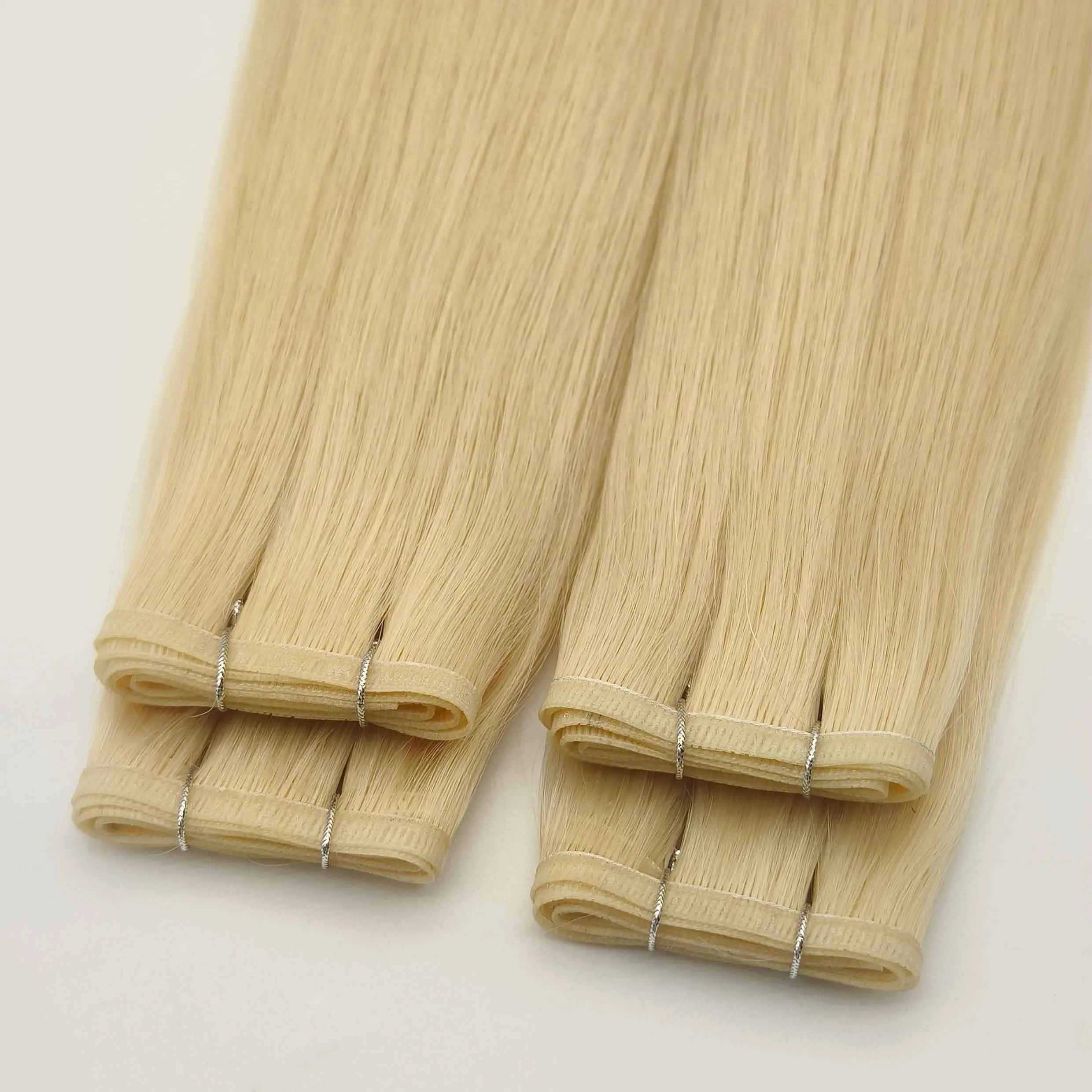 Manufacturing Factory Wholesale Prices Double Drawn No Return Hair Top Quality Raw Virgin Russian Hair Flat Weft Hair Extensions