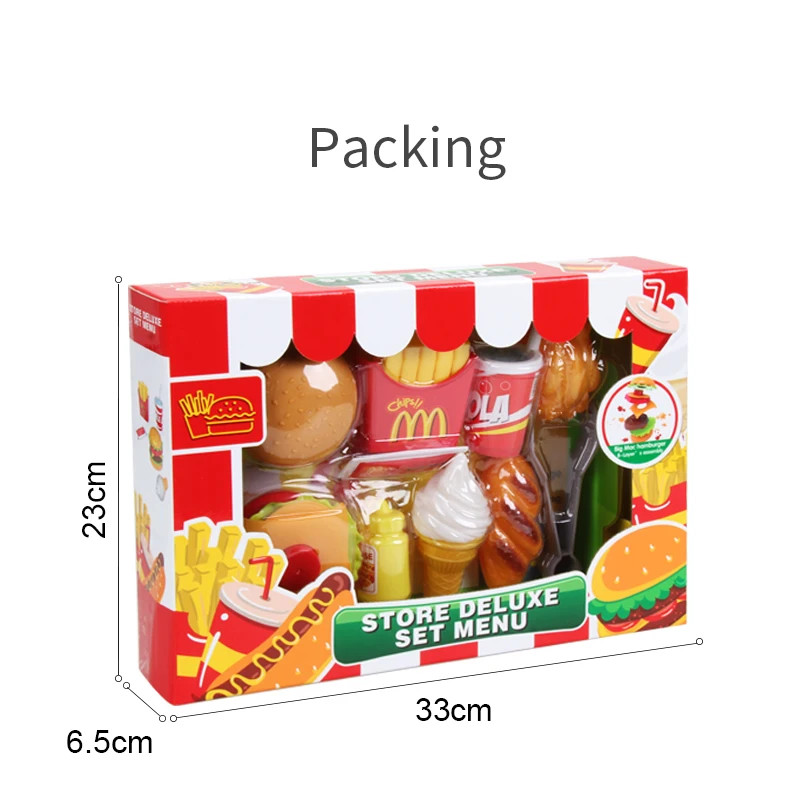 FiveStar Kids Plastic Hamburger Kitchen Toys Food Play Set, Pretend Fast Food Set Toy For Kid