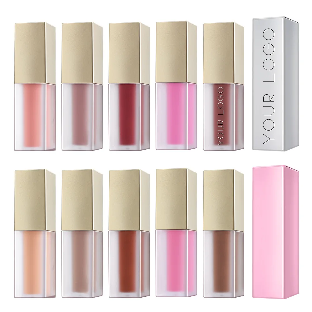Wholesale Multi-colored Lip Gloss Mirror Lip Gloss Bronzing Gold Frosted Tube Moisturizing Glossy Matte Lip Gloss