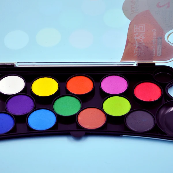 12 цветов нетоксичный портативный растворимый пигмент Sunny однотонная Акварельная краска набор акварельных красок на заказ торт акварельного