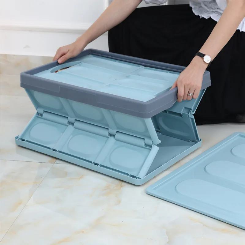 Home car plastic collapsible storage box multifunctional foldable storage box camping plastic folding storage box