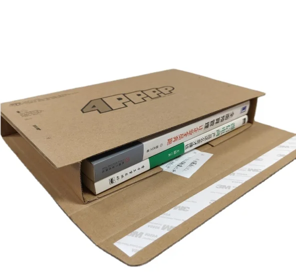Customized A4 Pink Corrugated Foldable Book Boxes Paper Cardboard Package Mailers with Custom Printing