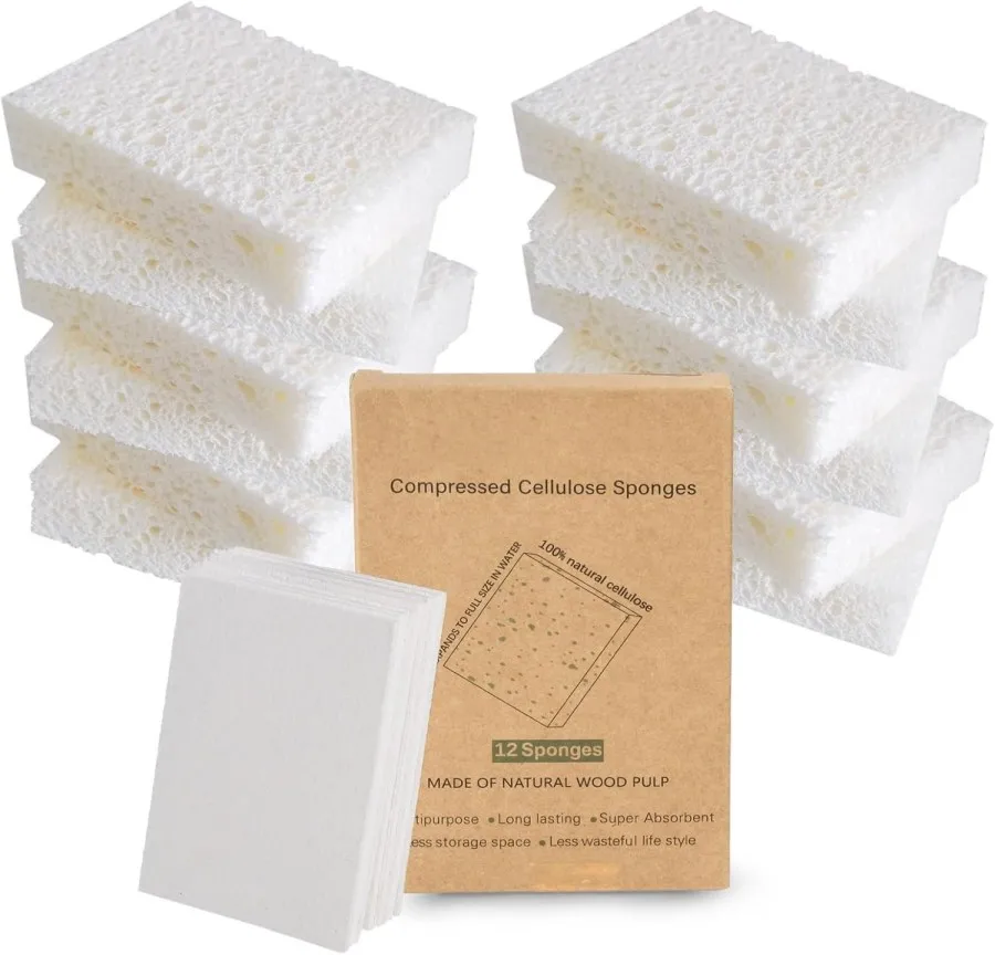 Сжатая целлюлозная губка для чистки кухни