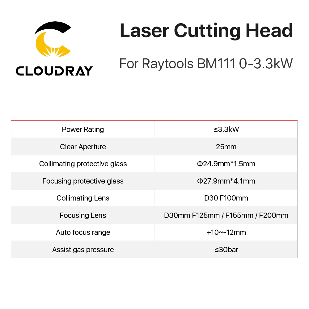  Волоконно-Лазерная режущая головка Cloudray BM12 для Raytools
