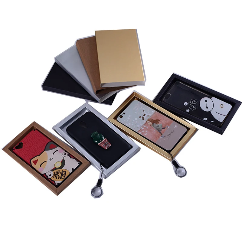Retail Plastic Matt window craft paper phone case package box MOQ 10PCS ONLY exquisite marble grid drawer box for phone X