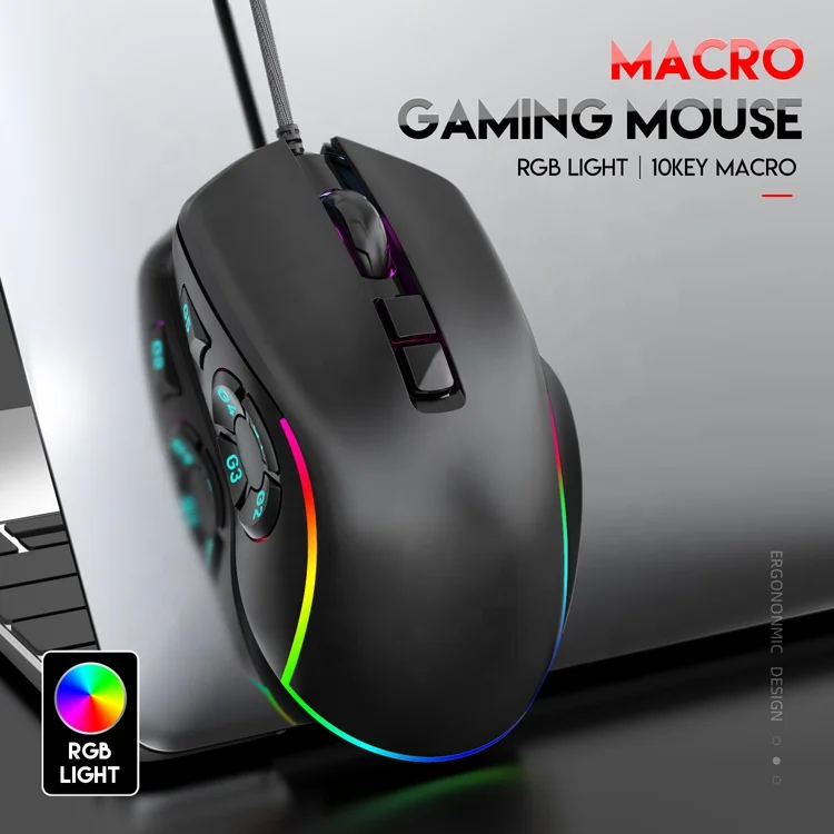  Проводная макро-мышь RGB с подсветкой игровая мышь для макросъемки 10D